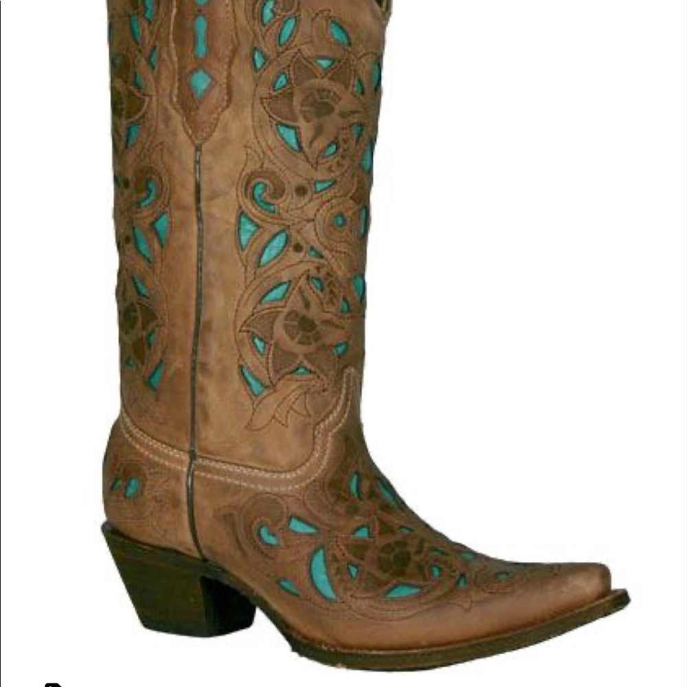Corral vintage cowboy boots - teal details